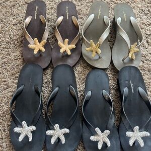 4 pairs of Tommy Bahama Women's Sandals with Starfish Accent